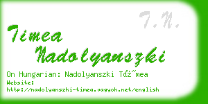 timea nadolyanszki business card